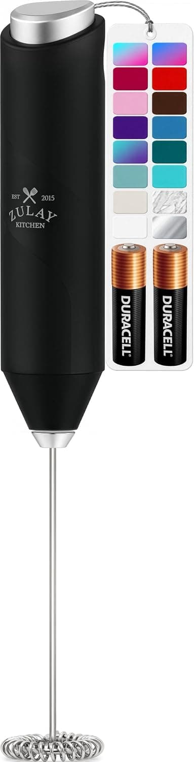 Zulay Kitchen Milk Frother with AA Batteries