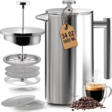Utopia Kitchen Stainless Steel French Press 34oz