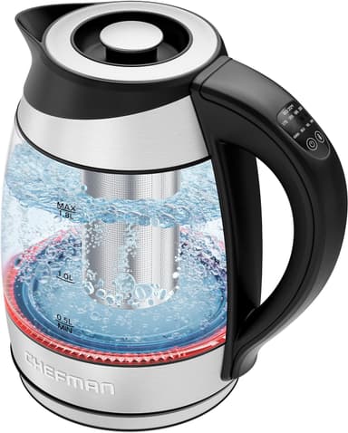 Chefman Glass Electric Kettle 1.8L with Temperature Control